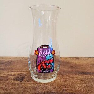 Red Lobster Glass Vase Nautical Coastal Theme Stuffed Lobster Design